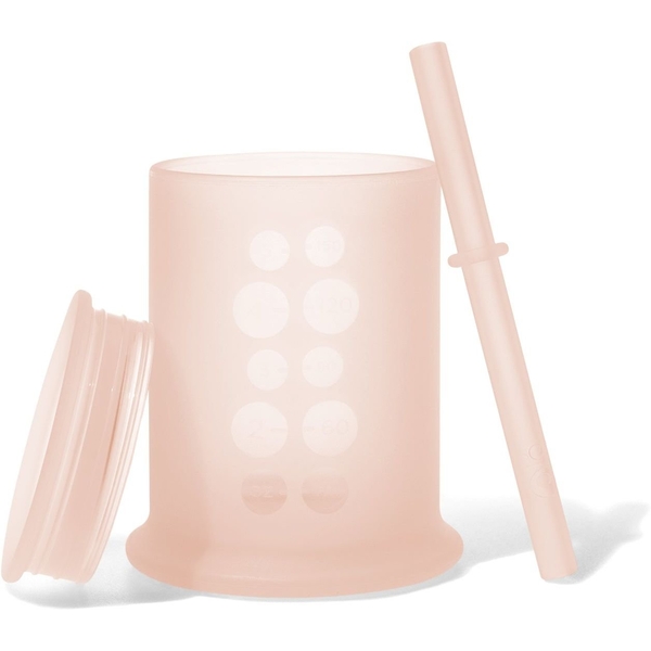 Уцінка. Силіконова кришка та трубочка Olababy для стаканчика, помаранчевий (61421) - Pampik - 2