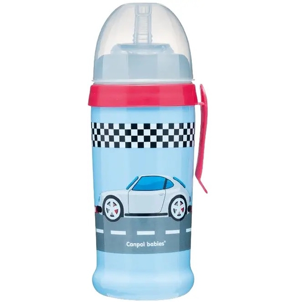 Пляшка для води та напоїв Canpol Babies Racing Auto, 350 мл (56/516_blud) - Pampik
