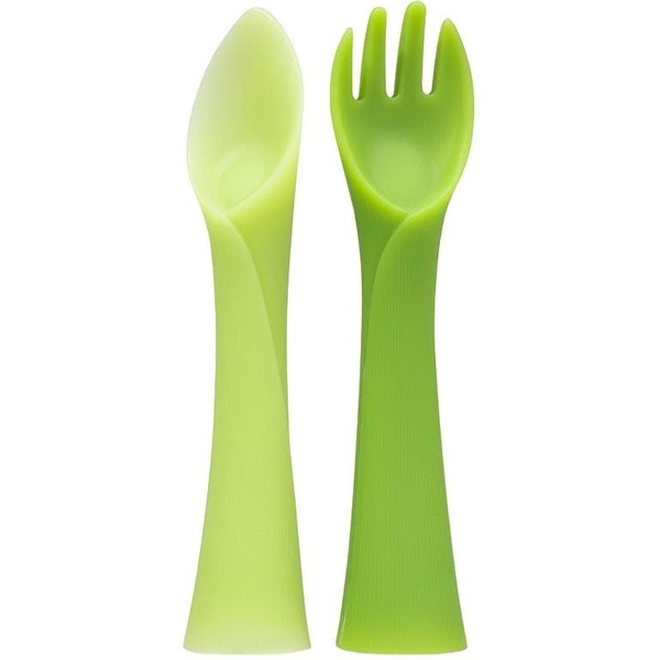 Уцінка. Перша виделка і ложка Olababy, зелений (30600) - Pampik