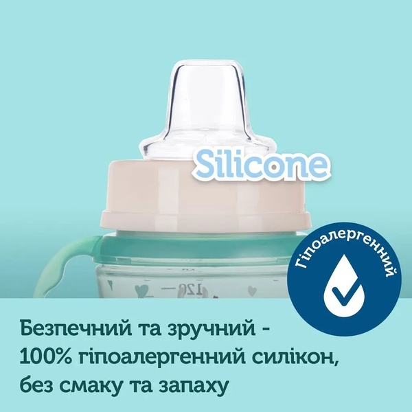 Поїльник тренувальний Canpol Babies EasyStart Seet Fun, 120 мл (35/207 Зелений) - Pampik - 3