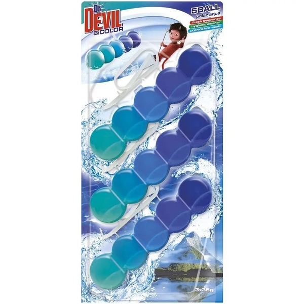 Туалетные шарики Dr.Devil Полярная Вода, 3 шт. по 35 г - Pampik