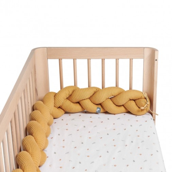 Защитный бортик Tweeto Косичка, 220х15 см, горчичный (Т 143) - Pampik - 5