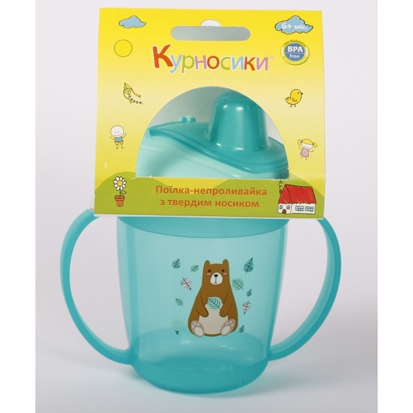 Поїльник-непроливайка Курносики, з твердим носиком, від 6 міс., 250 мл, зелений (7021 зел) - Pampik - 2