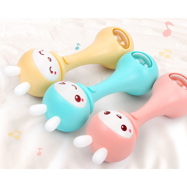 Погремушка-грызунок Beiens Зайчик музыкальный, розовый (YZ02pink) - Pampik - 6