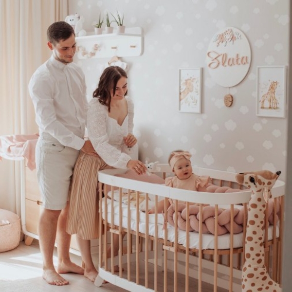 Защитный бортик Tweeto Косичка, 220х15 см, пудровый (Т 145) - Pampik - 5