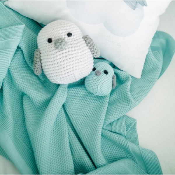 Дитячий в'язаний плед Tweeto, 100х80 см, м'ятний (Т 107) - Pampik - 5