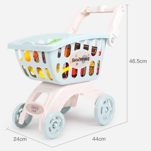 Тележка для покупок в супермаркете Beiens, голубой (В8103-05blue) - Pampik - 9