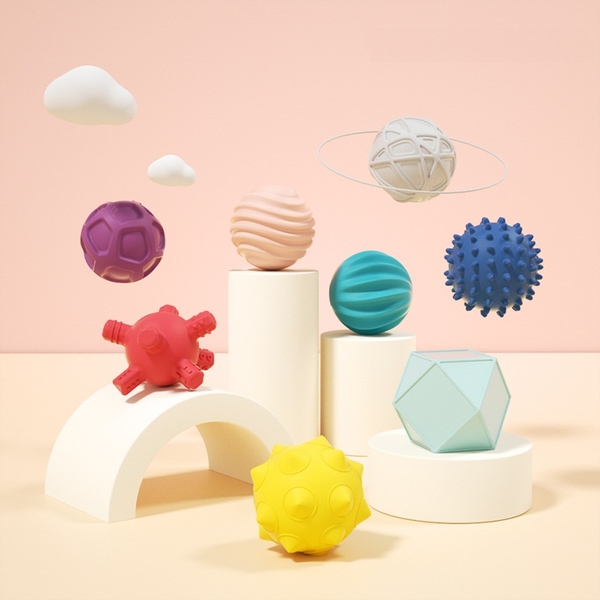 Набір м'ячиків Beiens, текстурні, силіконові, 8 шт. (YZ49) - Pampik - 2