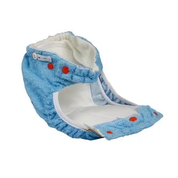 Подгузник трикотажный ЭКО ПУПС Active Classic с вкладышем Abso Maxi, 5-9 кг, голубой - Pampik - 2