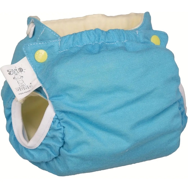 Подгузник трикотажный ЭКО ПУПС Active Premium с вкладышем Abso Maxi, 3-6 кг, бирюзовый - Pampik