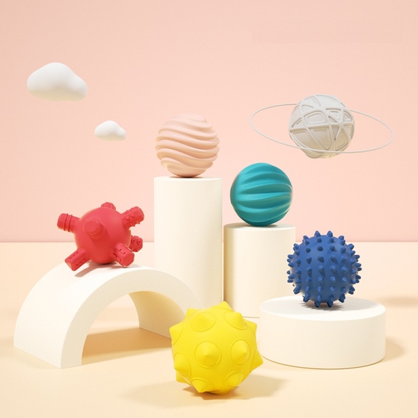 Набір м'ячиків Beiens, текстурні, силіконові, 6 шт. (YZ48) - Pampik - 2