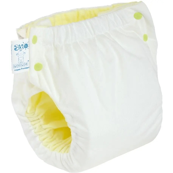 Подгузник трикотажный ЭКО ПУПС Easy Size Premium с вкладышем, 12-17 кг, белый - Pampik
