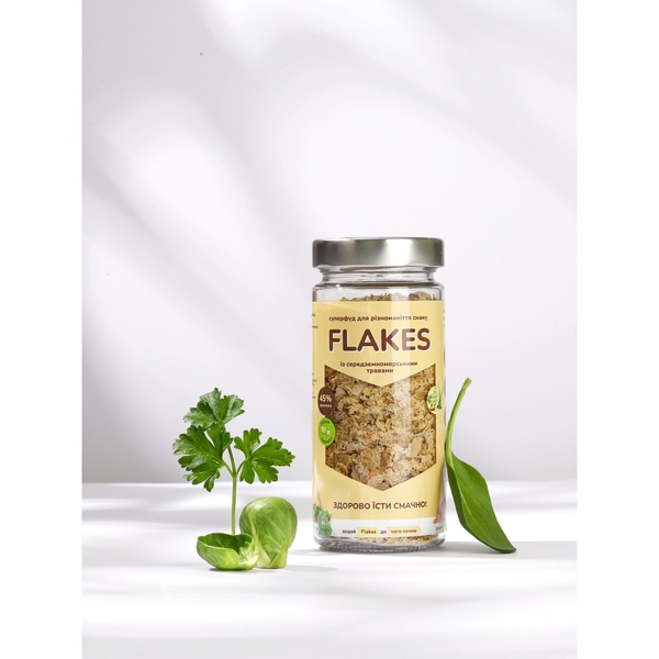 Пластівці дріжджові неактивні Flakes із середземноморськими травами, 80 г - Pampik - 2