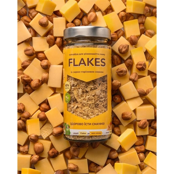 Неактивні дріжджові пластівці Flakes із сирно-горіховим смаком, 80 г - Pampik - 2