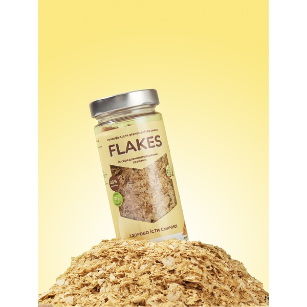 Пластівці дріжджові неактивні Flakes із середземноморськими травами, 80 г - Pampik - 3