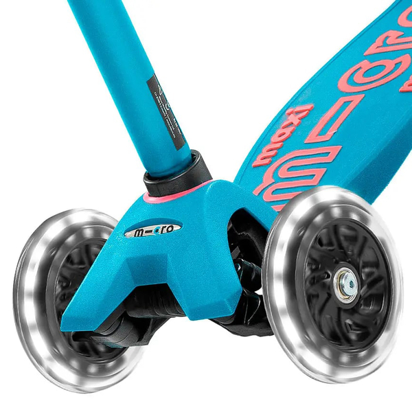 Самокат Micro Maxi Deluxe LED аква з підсвічуванням, блакитний (MMD078) - Pampik - 8