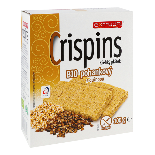 Органические хлебцы Extrudo Crispins с гречкой и киноа, 100 г - Pampik