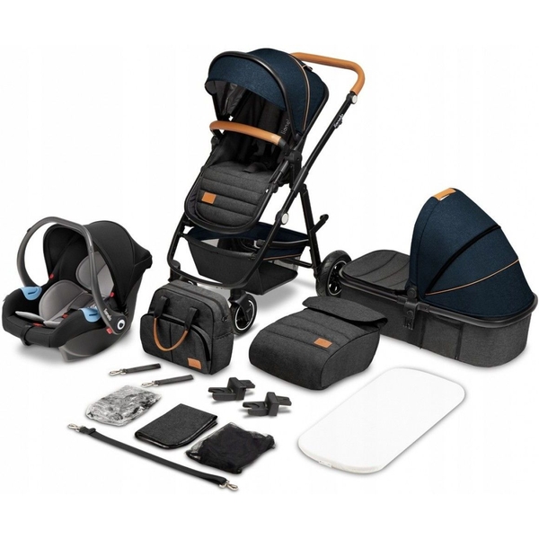 Коляска універсальна 3в1 Lionelo Amber Blue Navy, темно-синій - Pampik