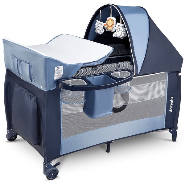 Манеж-кроватка Lionelo Sven Plus Blue navy, темно-синий (LO.SV10) - Pampik