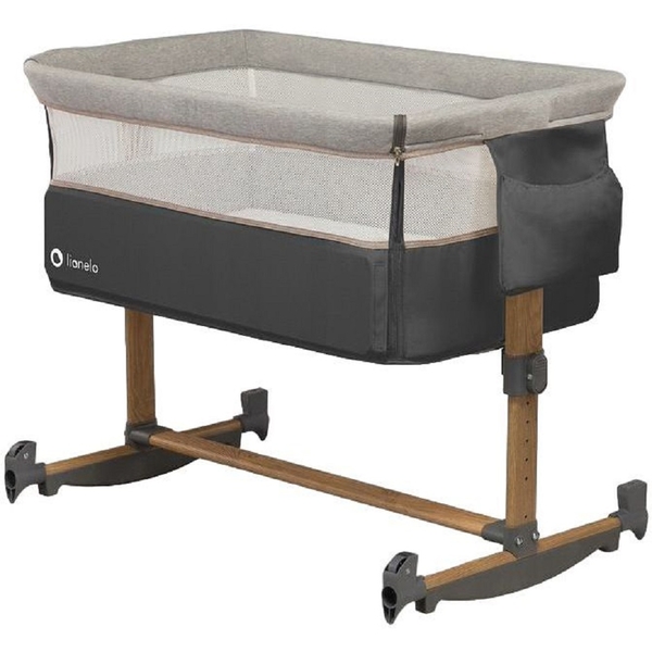 Приставне ліжечко Lionelo Leonie grey stone, сірий - Pampik