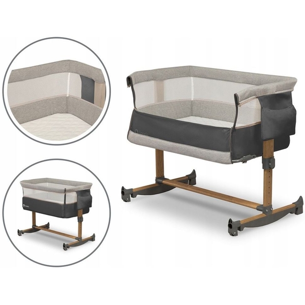 Приставне ліжечко Lionelo Leonie grey stone, сірий - Pampik - 9