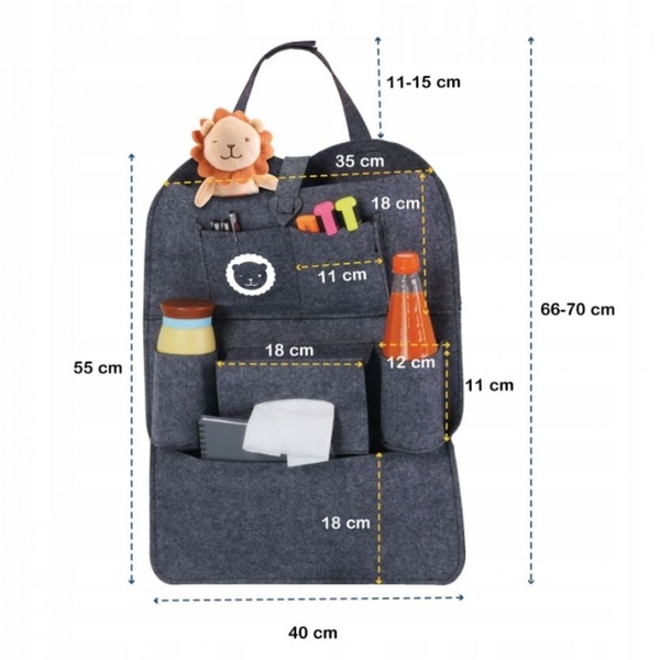 Органайзер-накидка Lionelo Organizer, сірий - Pampik - 5