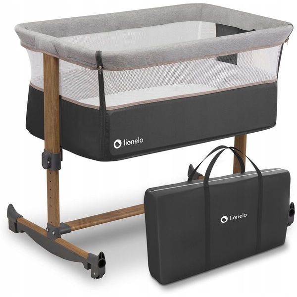 Приставне ліжечко Lionelo Leonie grey stone, сірий - Pampik - 2