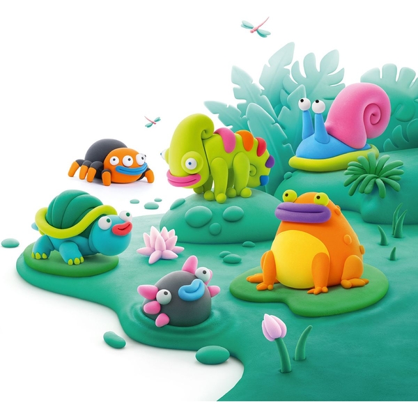 Меганабор самозатвердевающего пластилина Ліпака Экзотические животные, 540 г (15025-UA01) - Pampik - 4