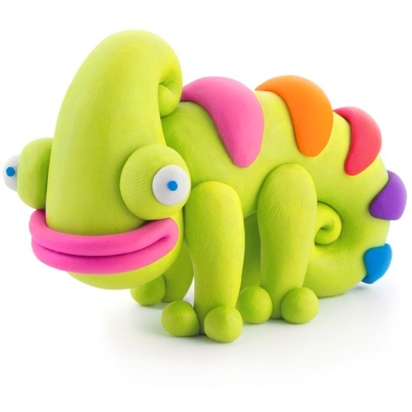 Набор самозатвердевающего пластилина Ліпака Экзотические животные: Хамелеон, 103 г (30123-UA01) - Pampik - 4