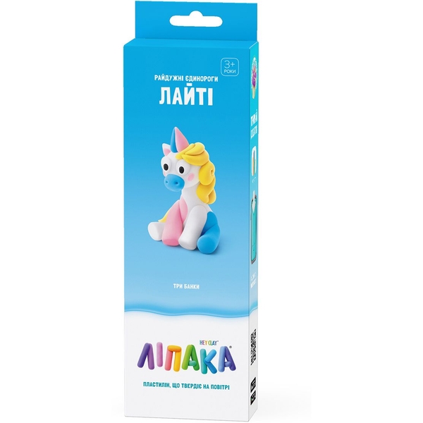 Набор самозатвердевающего пластилина Ліпака Радужные единороги: Лайти, 103 г (30136-UA01) - Pampik