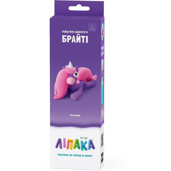 Набір самозатвердіючого пластиліну Ліпака Райдужні єдинороги: Брайті, 103 г (30137-UA01) - Pampik