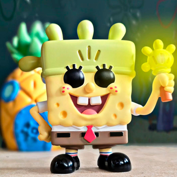 Ігрова фігурка Funko Pop! Губка Боб Квадратні Штани Губка Боб з рукавичкою-ліхтариком (75734) - Pampik - 3