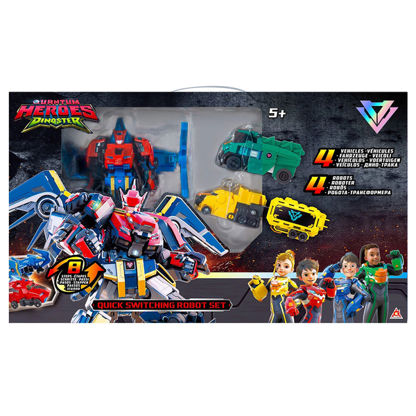 Ігровий набір Dinoster Швидка трансформація, 4 робота, аксесуари (EU580810A) - Pampik - 9