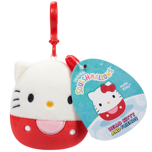 М'яка іграшка на кліпсі Squishmallows Хеллоу Кітті, 9 см (SQSN00270) - Pampik - 3