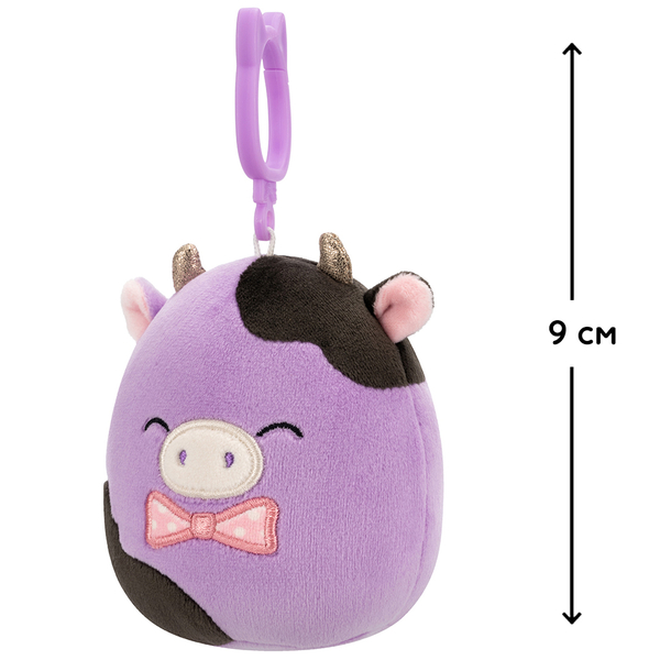 М'яка іграшка на кліпсі Squishmallows Корівка Олексі, 9 см (SQCP00463) - Pampik - 6