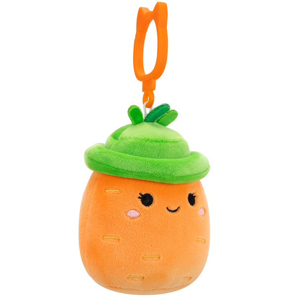 М'яка іграшка на кліпсі Squishmallows Морковка Кароліна, 9 см (SQCP00462) - Pampik