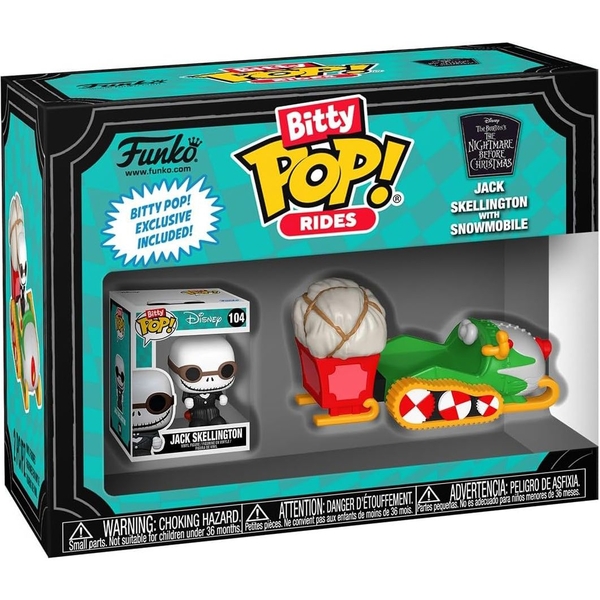 Набір ігрових фігурок Funko Bitty Pop! Rides Кошмар перед Різдвом: Джек Скеллінгтон та снігохід (83624) - Pampik - 2