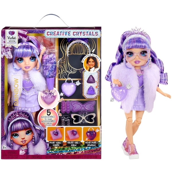 Ігровий набір з лялькою Rainbow High Creative Crystals Віолетта (121404) - Pampik