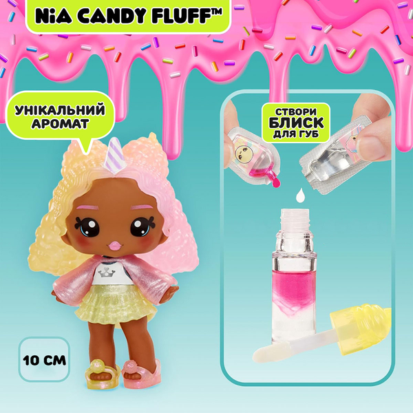 Игровой набор с куклой и блеском для губ Yummiland S2 Кенди Флафф (525462) - Pampik - 6