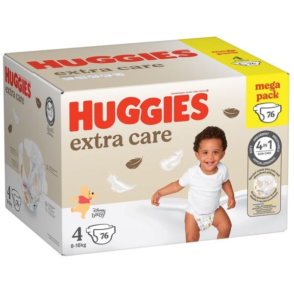Набір підгузки на липучках Huggies Extra Care Box 4 (8-16 кг), 152 шт. (2 уп. по 76 шт.) - Pampik - 2
