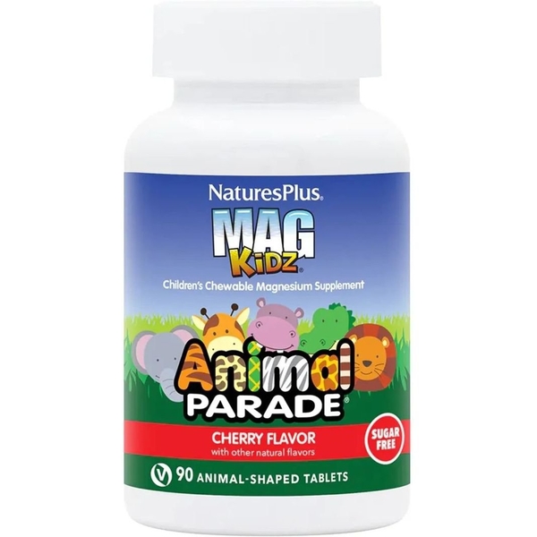 Магній для дітей NaturesPlus MagKidZ Animal Parade Вишня, без цукру, 90 жувальних таблеток - Pampik