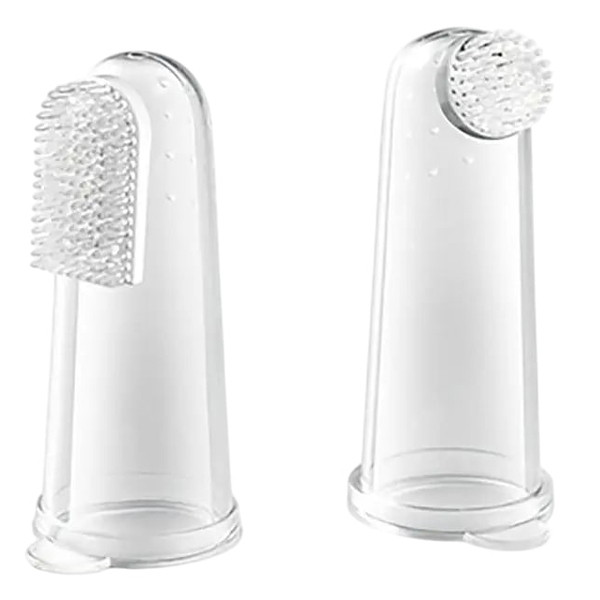 Зубная щеточка BabyOno с массажем для десен, на пальчик, 2 шт., прозрачный - Pampik