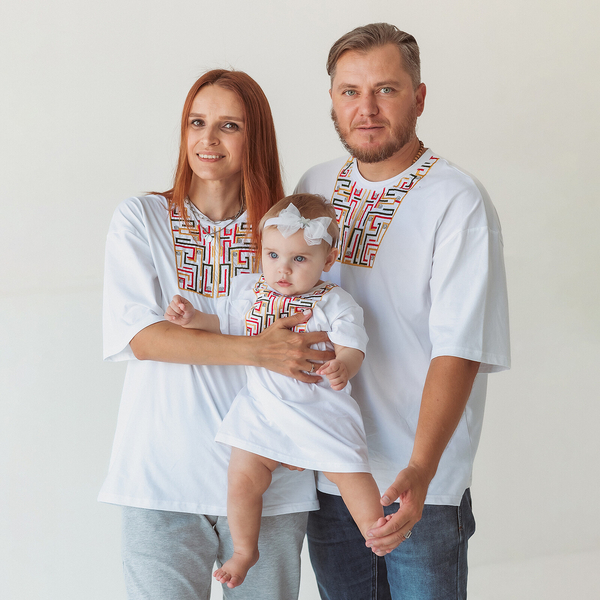 Футболка Garnamama Ukraine t-shirt чол вишиванка L муж Белый (943075.1295631) - Pampik - 5