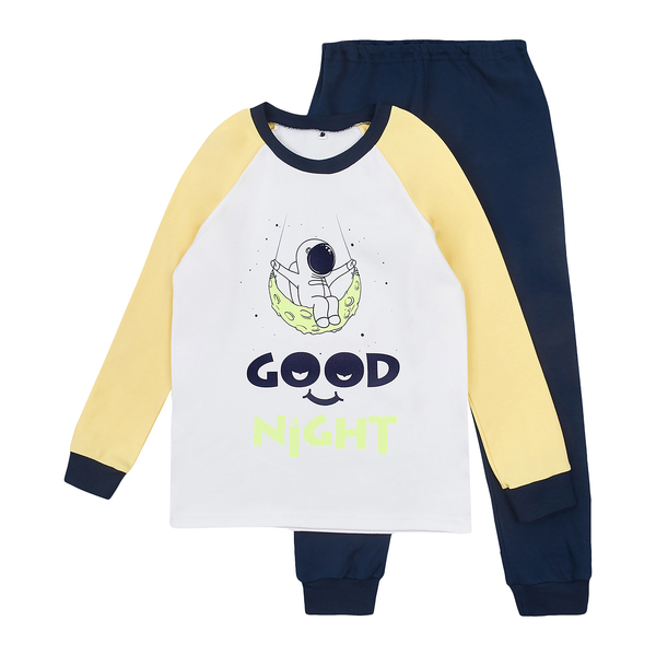 Піжама, що світиться Garnamama Neon PG 122 Білий Жовтий Синий (798770.5084119) - Pampik