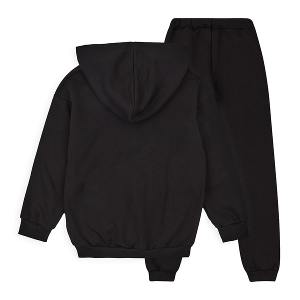 Спортивний костюм на флісі Garnamama Basic Hoodie soft принт 128 Чорний (1033195.1397872) - Pampik - 2