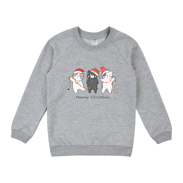 Світшот Garnamama Sweatshirt 2-х нитка + наклейка Christmas 158 Серый (966317.1323329) - Pampik