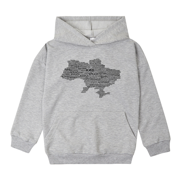 Худі Garnamama Ukraine Hoodie 2-х нитка 140 Сірий (917719.12735923) - Pampik