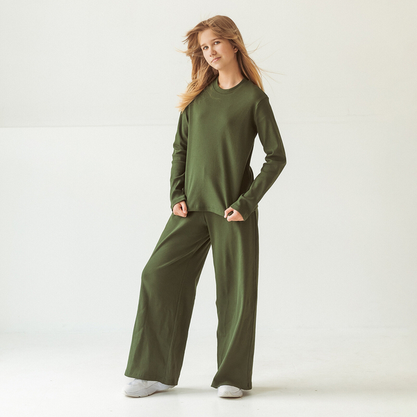 Брюки-палаццо Garnamama Lasting palazzo pants 140 Зеленый (942795.1299671) - Pampik - 8