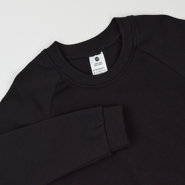 Реглан Garnamama Basic Sweatshirt інтерлок 122 Чорний (970888.1327824) - Pampik - 3