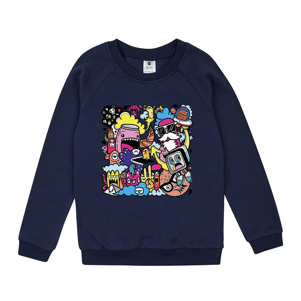 Реглан Garnamama Sweatshirt Graffiti 128 Синий (976165.1333322) - Pampik
